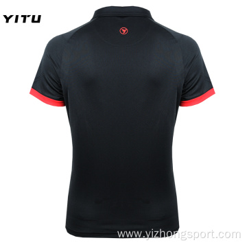 Moisture Wicking Dry Fit Polo Shirt Black Polyester